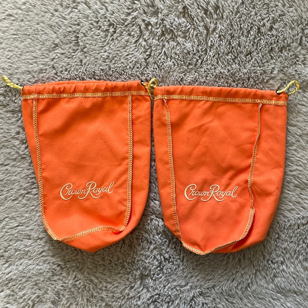 Crown Royal Peach drawstring bags set of 2